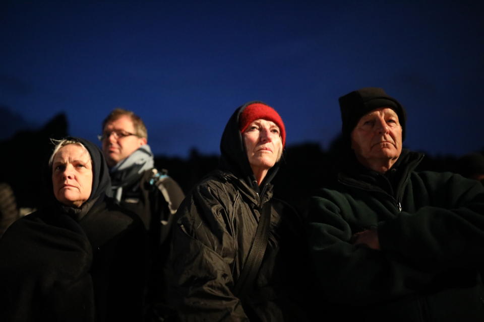 People attend he Dawn Service ceremony at the Anzac Cove beach, the site of World War I landing of the ANZACs (Australian and New Zealand Army Corps) on April 25, 1915, in Gallipoli peninsula, Turkey, early Thursday, April 25, 2019. As dawn broke, families of soldiers, leaders and visitors gathered near former battlefields, honouring thousands of Australians and New Zealanders who fought in the Gallipoli campaign of World War I on the ill-fated British-led invasion. The doomed Allied offensive to secure a naval route from the Mediterranean to Istanbul through the Dardanelles, and take the Ottomans out of the war, resulted in over 130,000 deaths on both sides.(AP Photo/Emrah Gurel)