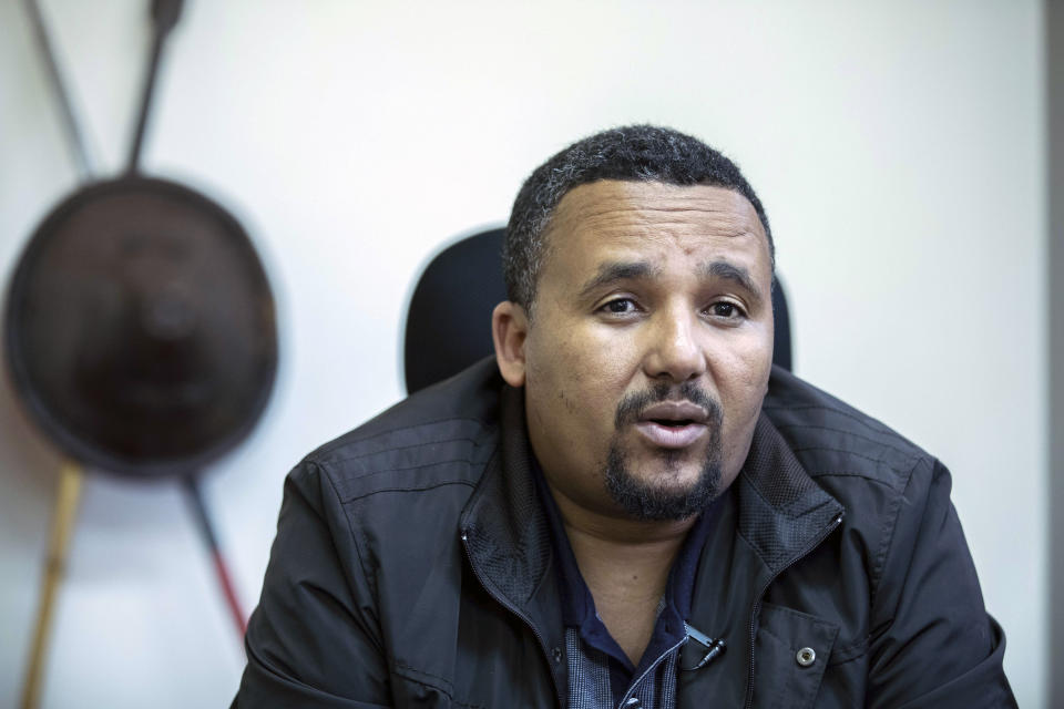 Opposition leader Jawar Mohammed during the exclusive interview with Associated Press at his house in Addis Ababa, Ethiopia, Thursday, Oct. 24, 2019. Ethiopia’s Nobel Peace Prize-winning prime minister Abiy Ahmed faced the most serious political challenge of his short rule Thursday as officials said dozens of people might be dead in two days of unrest, and Jawar Mohammed hinted that he might enter next year’s election race to challenge Abiy to become Prime Minister. (AP photo Mulugeta Ayene)