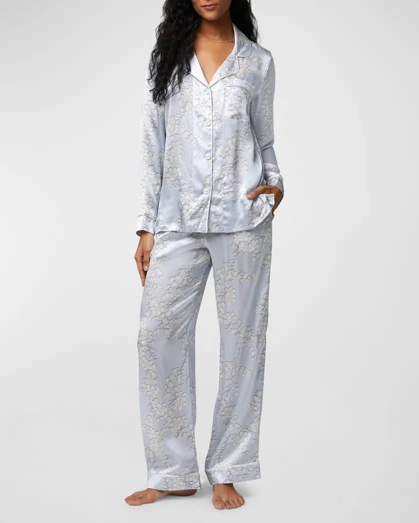 BedHead Pajamas Floral-Print Silk Pajama Set