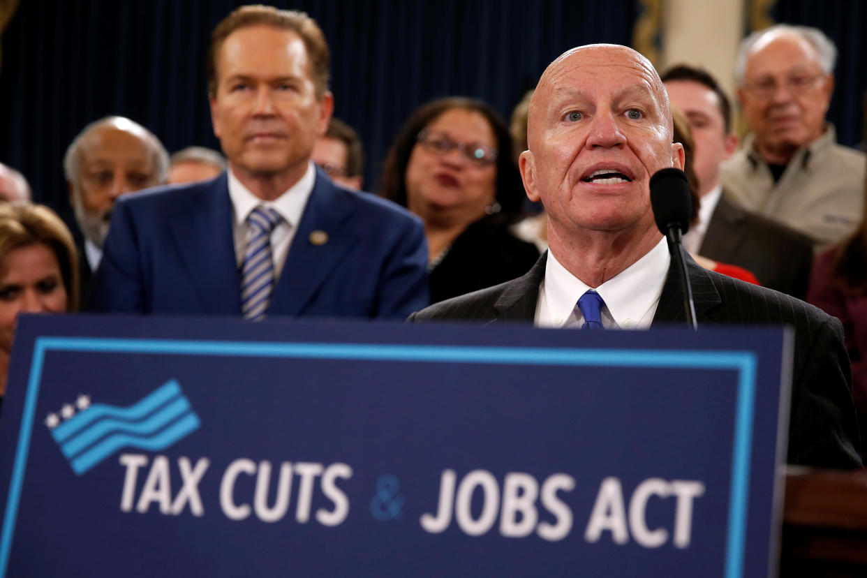 Rep.&nbsp;Kevin Brady (R-Texas) unveils legislation to overhaul the tax code on Capitol Hill, Nov. 2, 2017.&nbsp; (Photo: Joshua Roberts / Reuters)