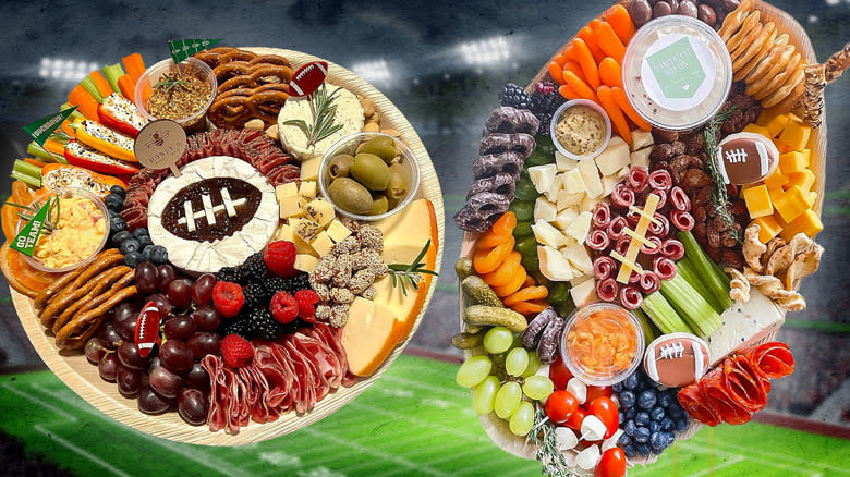 football themed charcuterie board