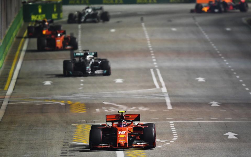 Charles Leclerc of Monaco driving the (16) Scuderia Ferrari SF90 last year - GETTY IMAGES