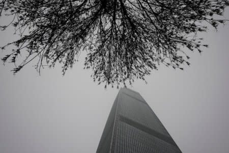 A building is pictured near a tree amid heave smog on a polluted day in Beijing, China December 2, 2018. REUTERS/Jason Lee