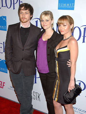 James McAvoy , Reese Witherpsoon and Christina Ricci at the Los Angeles premiere of Summit Entertainment's Penelope  02/20/2008 Photo: Gregg DeGuire, WireImage.com