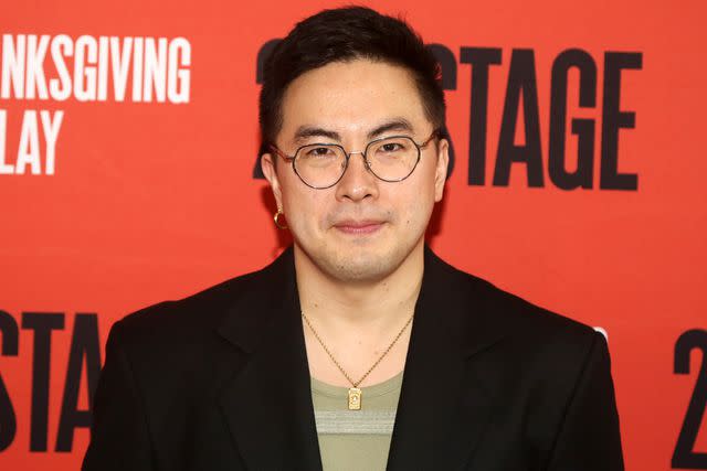 <p>Bruce Glikas/Getty</p> Bowen Yang is pictured posing at the opening night of the Second Stage production of "The Thanksgiving Play" on Broadway at The Second Stage Helen Hayes Theatre on April 20, 2023 in New York City.