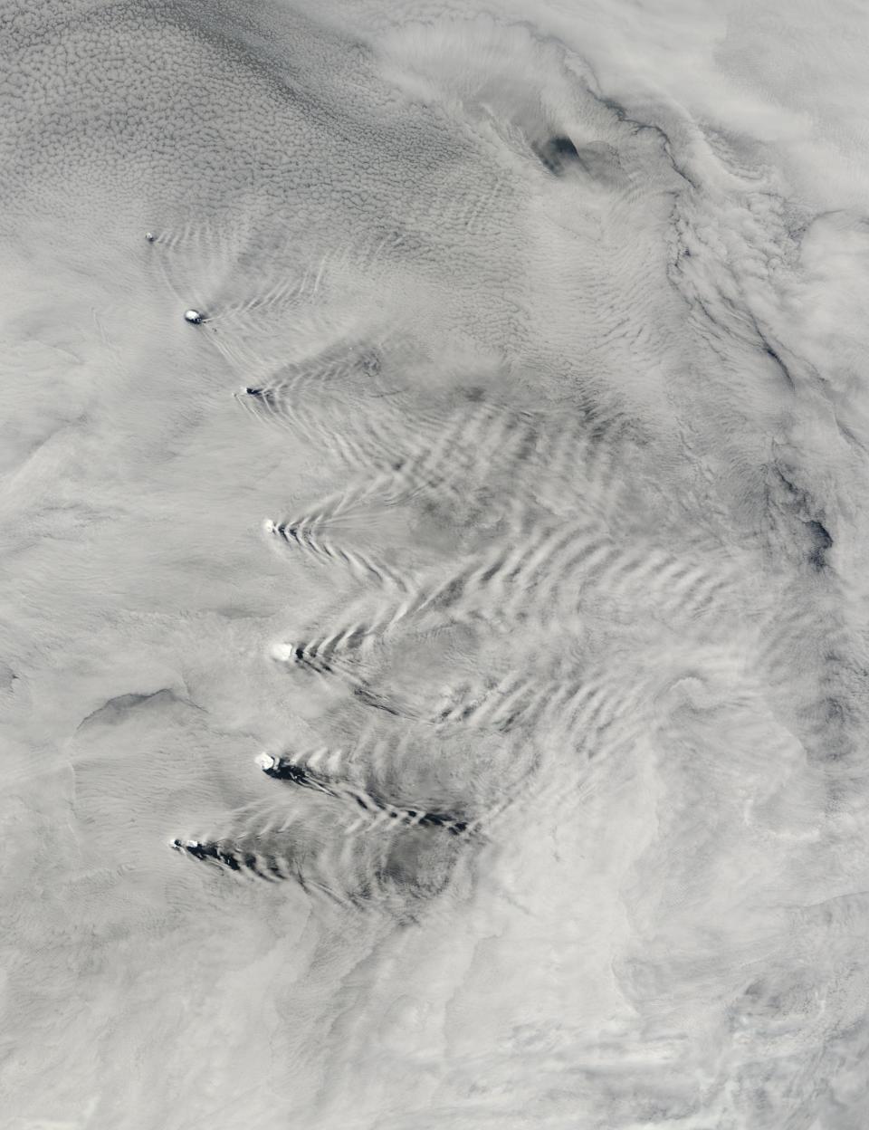 a photograph of buoyancy waves from space