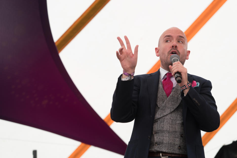Tom Allen performing live on the comedy stage on Day 3 of the 2019 Latitude Festival in Suffolk, UK. Photo date: Sunday, July 21, 2019. Photo credit should read: Richard Gray/EMPICS Entertainment