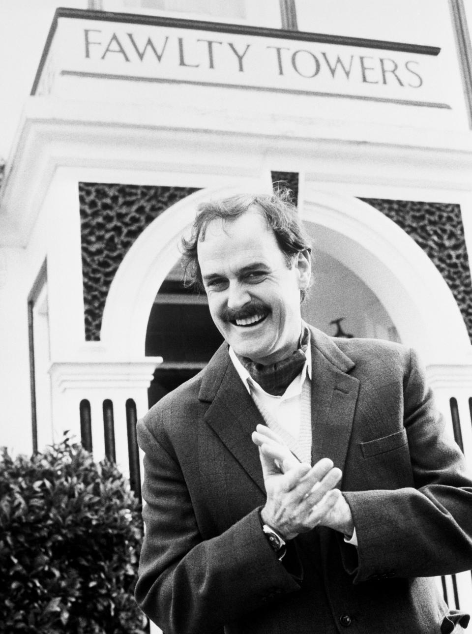 Comedian John Cleese in his role as Basil Fawlty, the manic host of Fawlty Towers.   (Photo by PA Images via Getty Images)