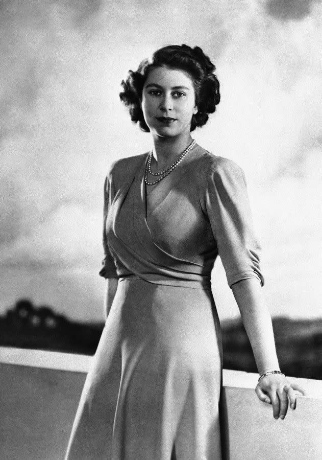 Elegant and poised, the British royal poses for a portrait on Dec. 7, 1946, a few months before her 21st birthday.
