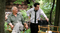 Frank Langella and Jake Schreier on the set of Samuel Goldwyn Films' "Robot & Frank" - 2012