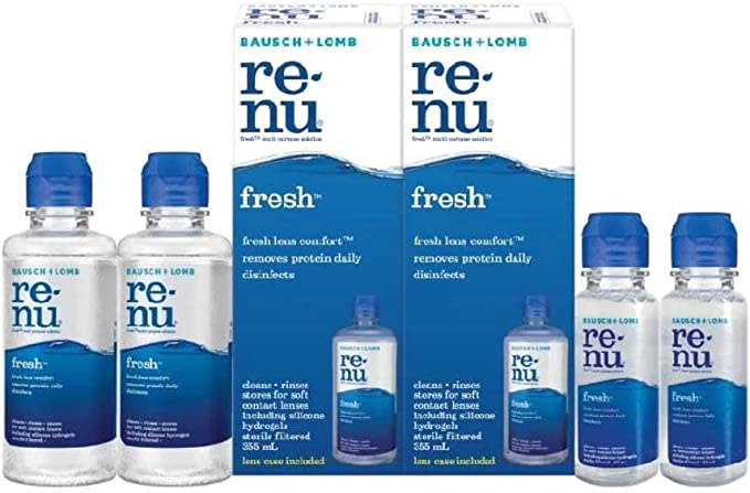 Bausch + Lomb Renu Fresh Multi-Purpose Solution 355Ml +120Ml + 60Ml Twin Pack (Suitable For Soft Contact Lens Including Silicone Hydrogels). (Photo: Amazon SG)