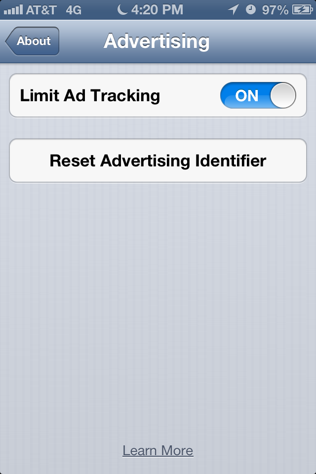 Limit ad tracking