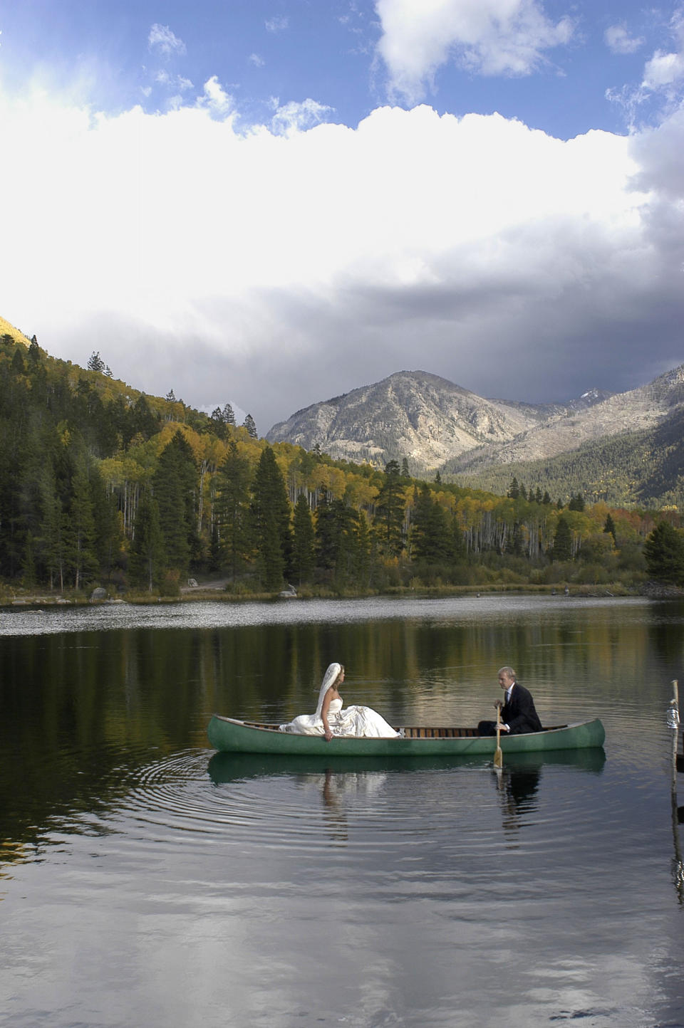 Kevin Costner married his girlfriend of 5 years, Christine Baumgartner at their Aspen, Colorado ranch on September 25, 2004 during the Kevin Costner and Christine Baumgartner Wedding Photos in Aspen, CO. (Photo by WireImage House/WireImage)