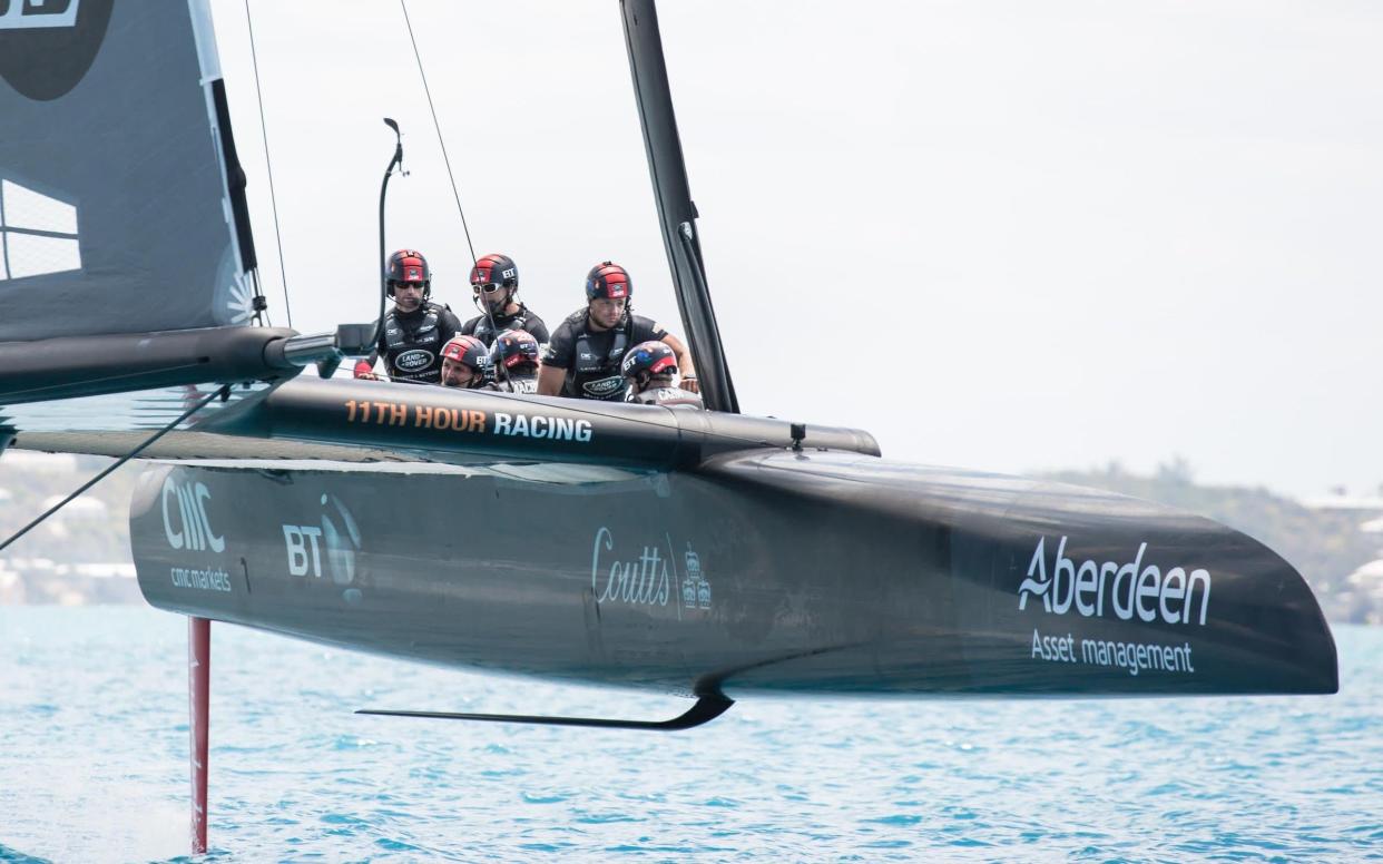 Sir Ben Ainslie and his Land Rover BAR team go through their drills on Bermuda's Great Sound - Harry KH/Land Rover BAR