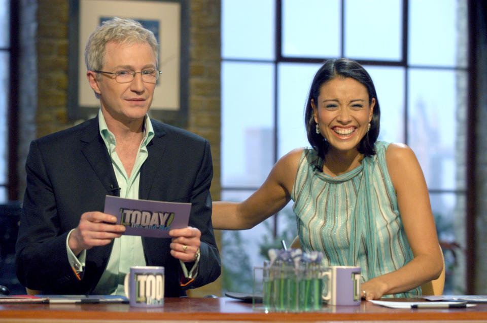 Today With Des And Mel' Tv Show, Britain - 24 Nov 2003, Hosts Paul O'Grady And Melanie Sykes (Photo by Brian Rasic/Getty Images)