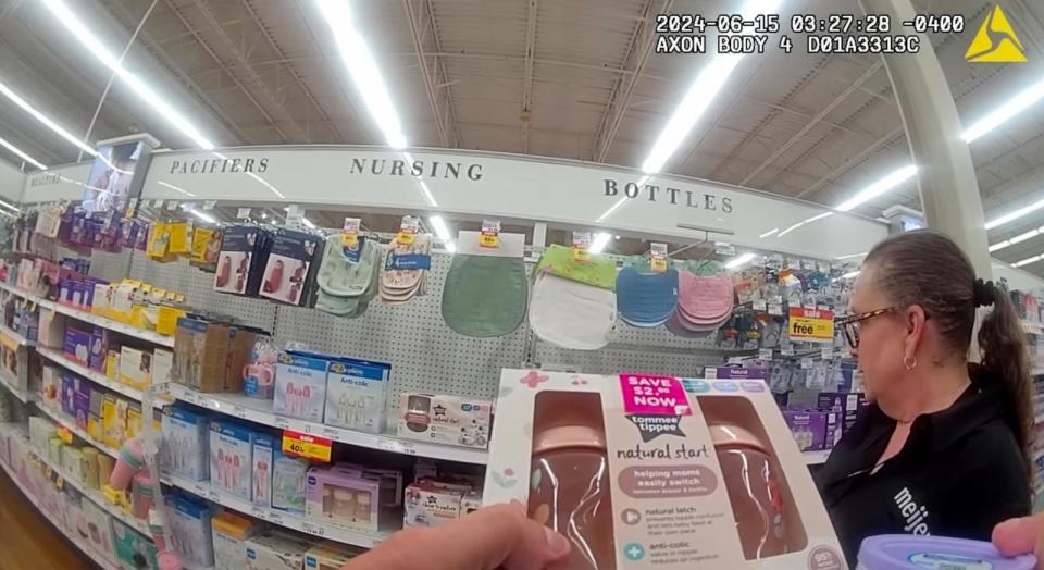 PHOTO: Staff at a Meijer store also helped Corporal Willoughby locate a baby bottle for the mom in need. (Courtesy of Miami Township Police Department)