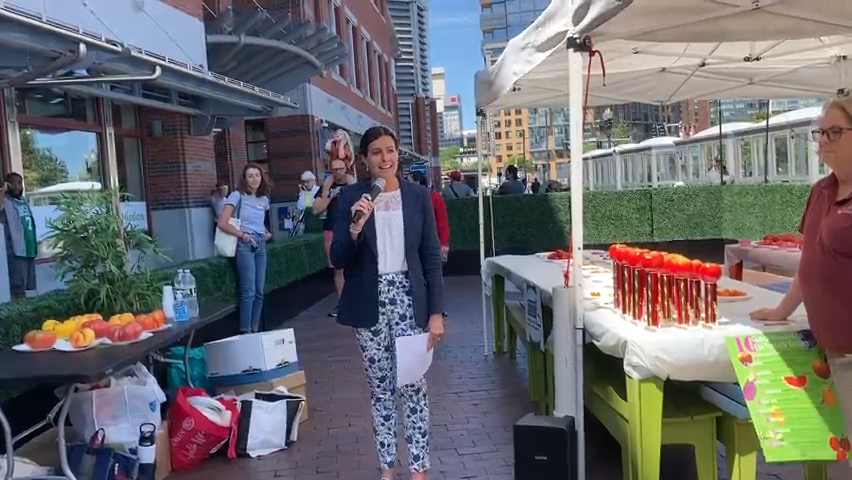 Commissioner of the state Department of Agricultural Resources Ashley Randle is confident that the taste and crunch of the state's apple harvest this year are exceptional, much like the tomato harvest. The commissioner was on hand to award trophies to farmers at the 38th tomato tasting held last month in Boston.