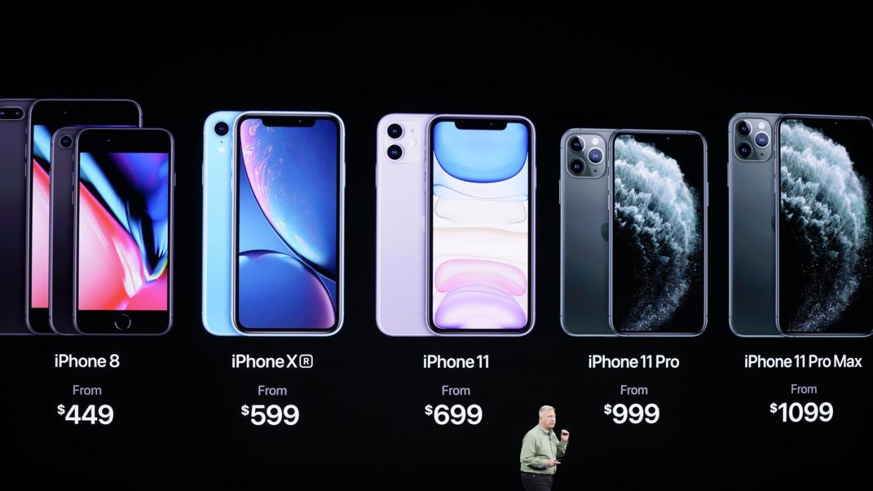 Phil Schiller, Apples Vizepräsident Weltweites Marketing, stellte das neue iPhone 11 Pro und iPhone 11 Pro Max vor. Foto: Tony Avelar/FR155217 AP