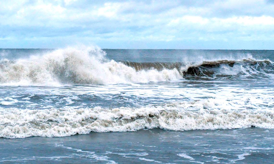 The surf on Hilton Head Island was rough as Hurricane Ian approached the coast on Friday, Sept. 30, 2022.