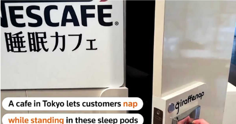 「giraffenap」由日本雀巢及廣葉樹合板公司合作，設立在原宿的雀巢咖啡廳。（圖／翻攝自推特）