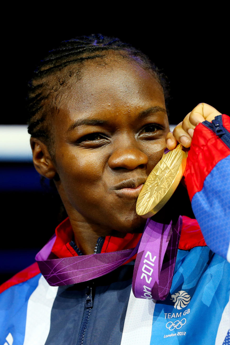 Gold medalist Nicola Adams of Great Britain celebrates