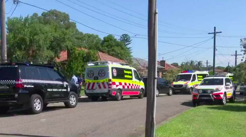 Emergency services rushed to the scene in Chester Hill on Sunday afternoon. Source: 7News