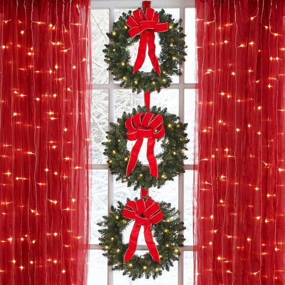 Hanging Wreath Trio for Christmas Windows