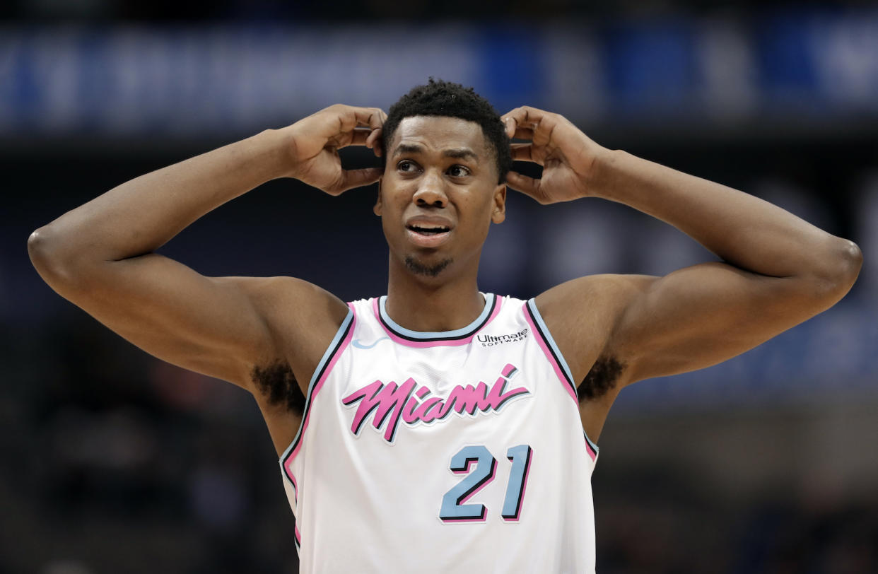 Hassan Whiteside and Heat coach Erik Spoelstra have not been on the same page. (AP)