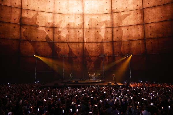 U2 onstage in Las Vegas