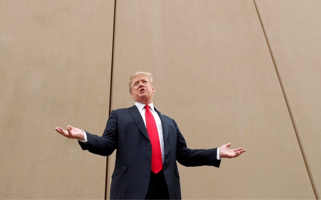 President Trump participates in tour of U.S.-Mexico border wall prototypes - REUTERS