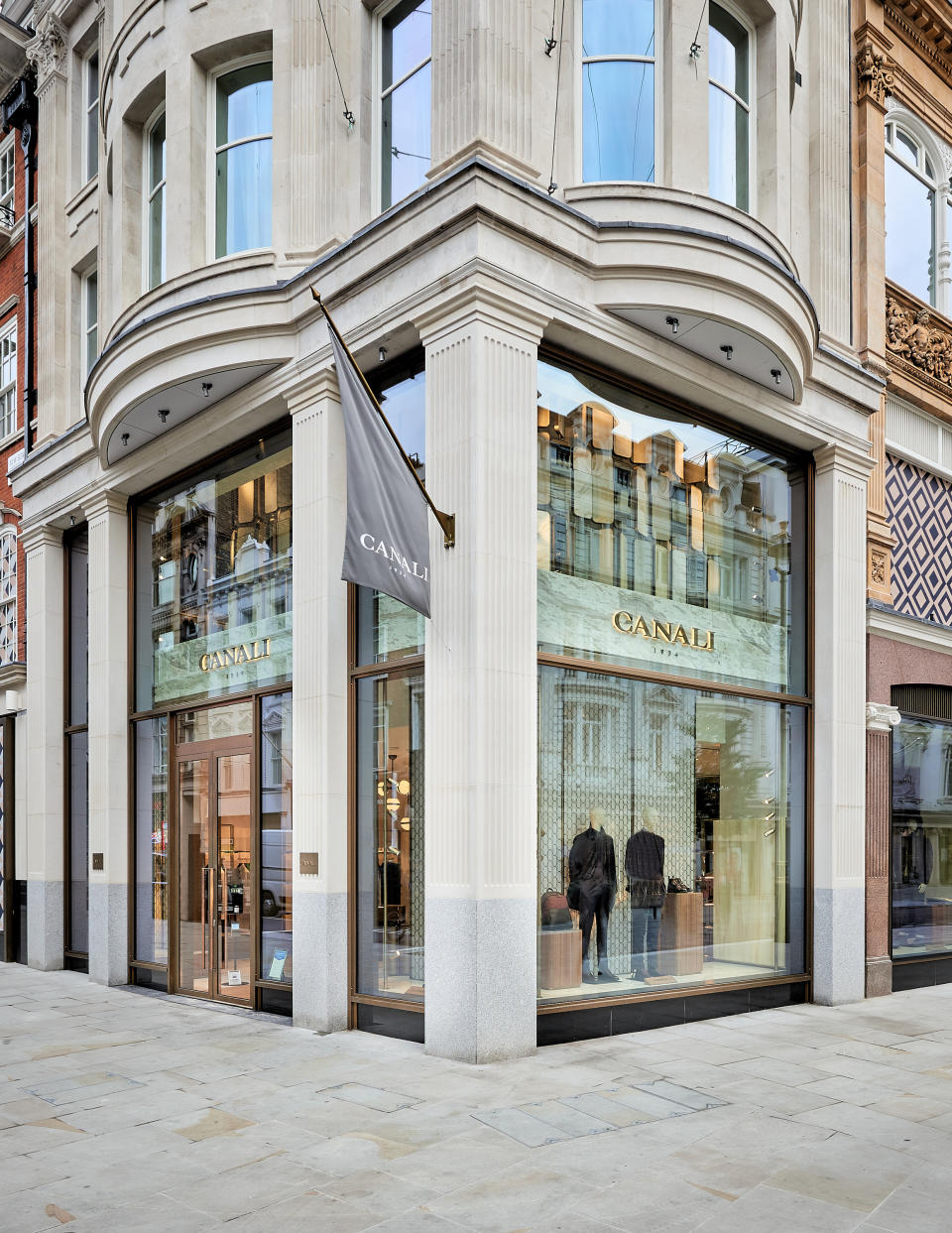 The new Canali store on the corner of New Bond Street and Brook Street in London. - Credit: Courtesy of Canali/Carolina Mizrahi