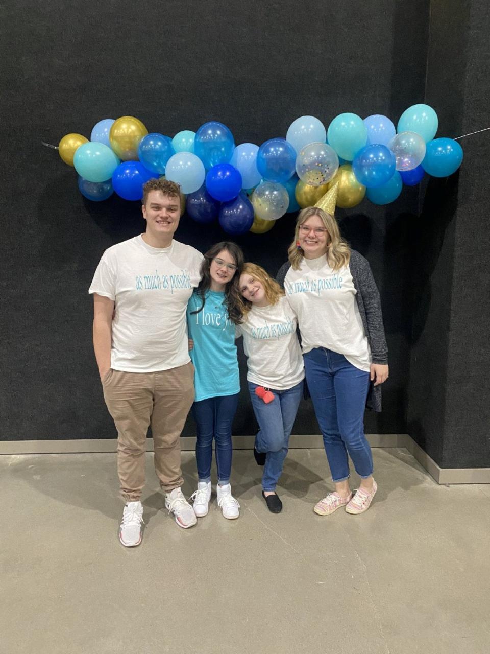 A couple of new parents in their early twenties are set to become empty-nesters before they hit 30 - after adopting two teenagers (Tasia Taylor / SWNS)