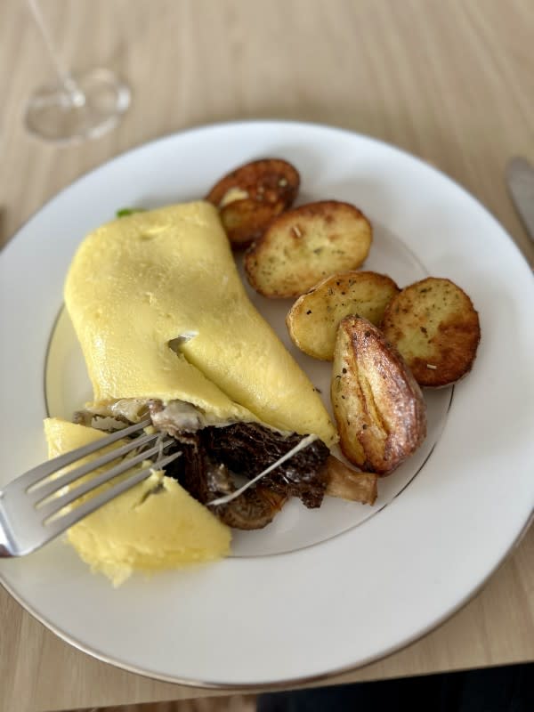 Ooey gooey Gruyere and sauteed morels = best bite ever<p>Kelli Venner</p>