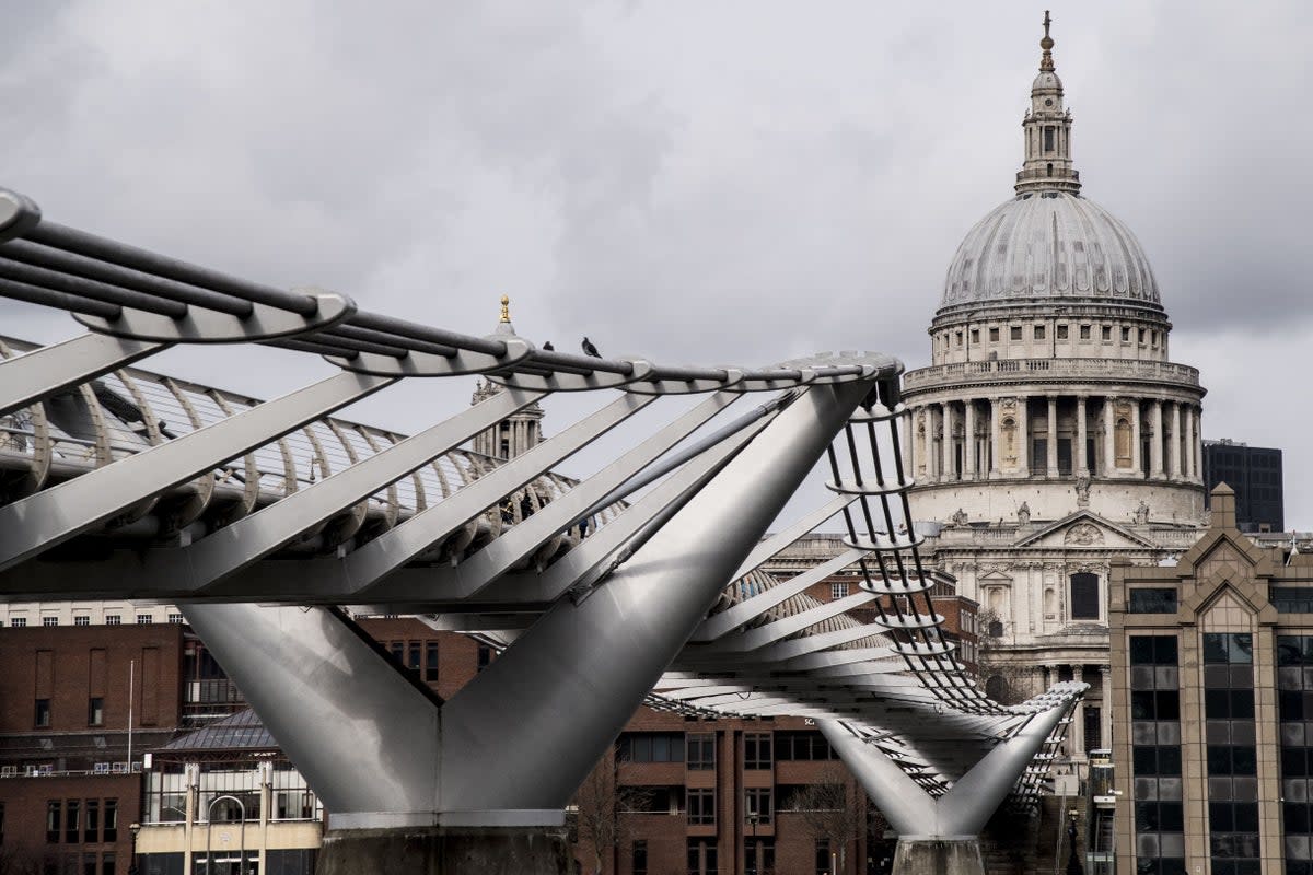 The Millennium Bridge links St Paul’s Cathedral with Tate Modern (Ian West/PA) (PA Archive)