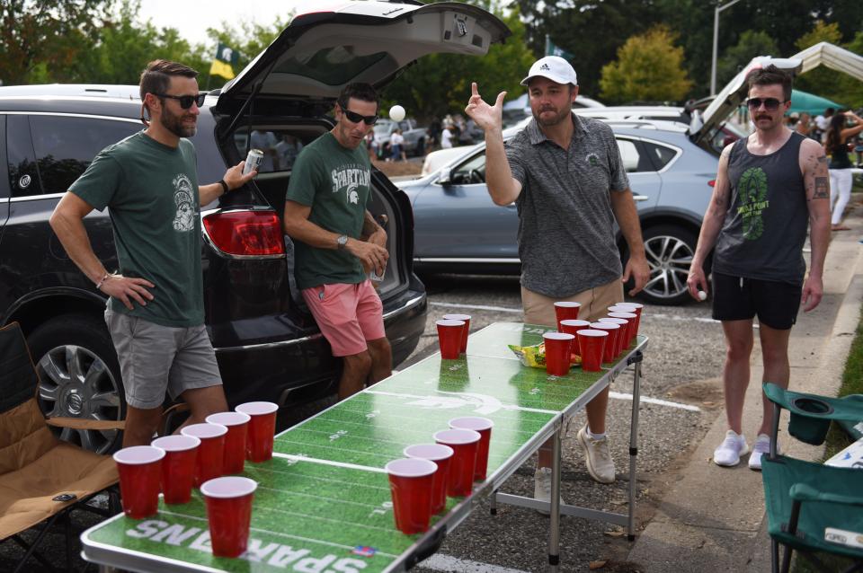 MSU football fans tailgate Friday, Sept. 2, 2022, before the season opener at Spartan Stadium in East Lansing.