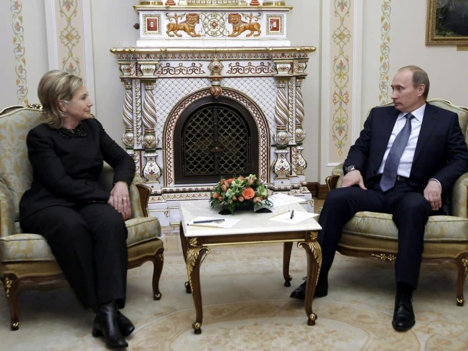 ‘Yes, he was very sexist towards me,’ Ms Clinton said of her private and public interactions with Russian President Vladimir Putin