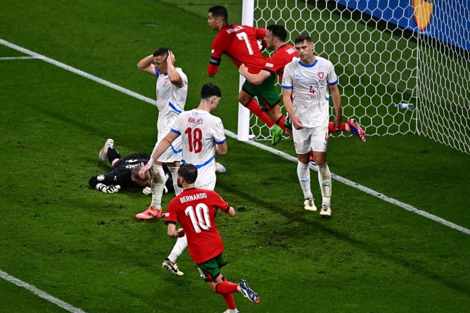 Czech Republic suffered late heartbreak against Portugal (AFP via Getty Images)