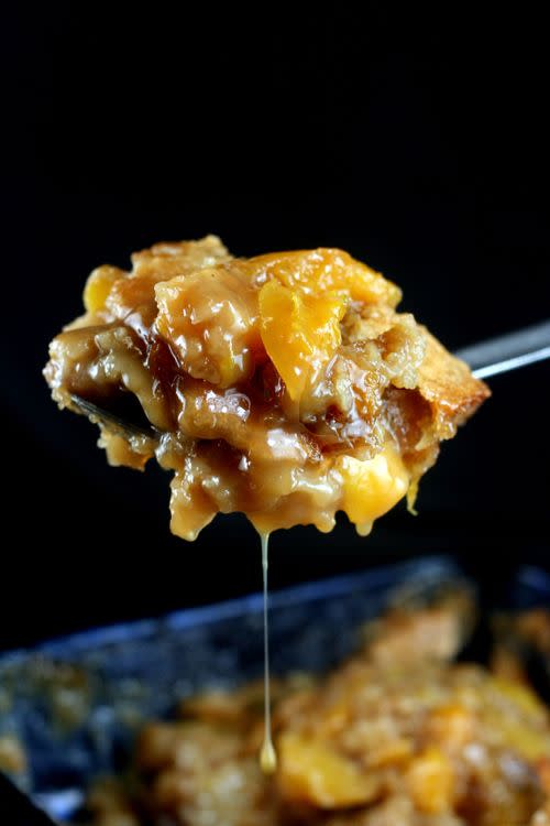 Butterscotch Caramel Peach Cobbler