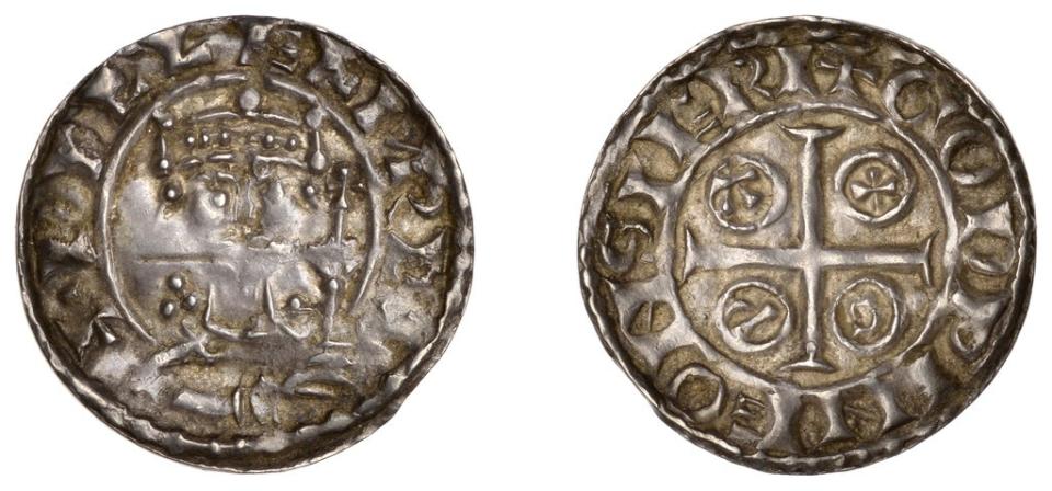 A penny from the reign of William I that was minted in Salisbury is among the lots in the auction (Dix Noonan Webb/PA) (PA Media)