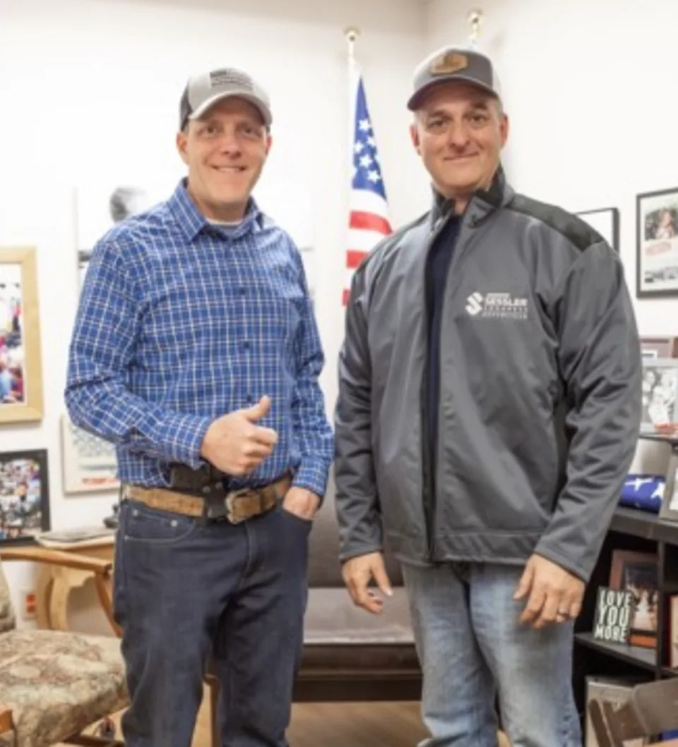 Congressional candidate Jerrod Sessler, left and former Washington State Trooper Robert LaMay.