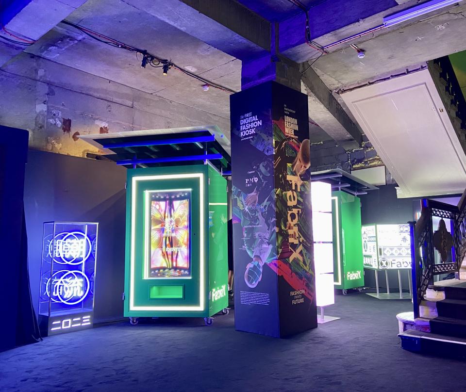 A FabriX VR kiosk at London Fashion Week