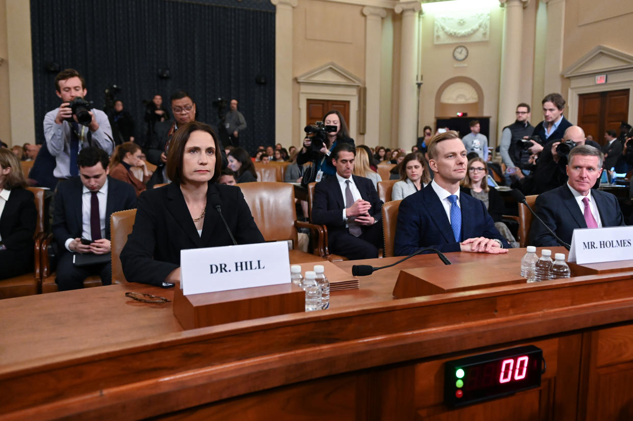 Fiona Hill, Russia adviser in the Trump administration, warns that “partisan spectacles” have undermined the U.S. standing as a democratic model.