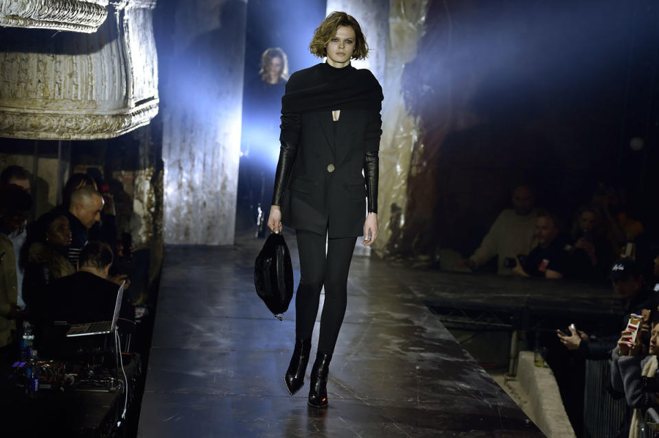  A model walks the runway at the Alexander Wang Autumn Winter 2017 fashion show during New York Fashion Week on February 11, 2017 in New York, NY. (Photo: Getty Images) 