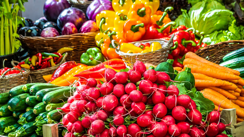 colorful vegetables at farmer's market 