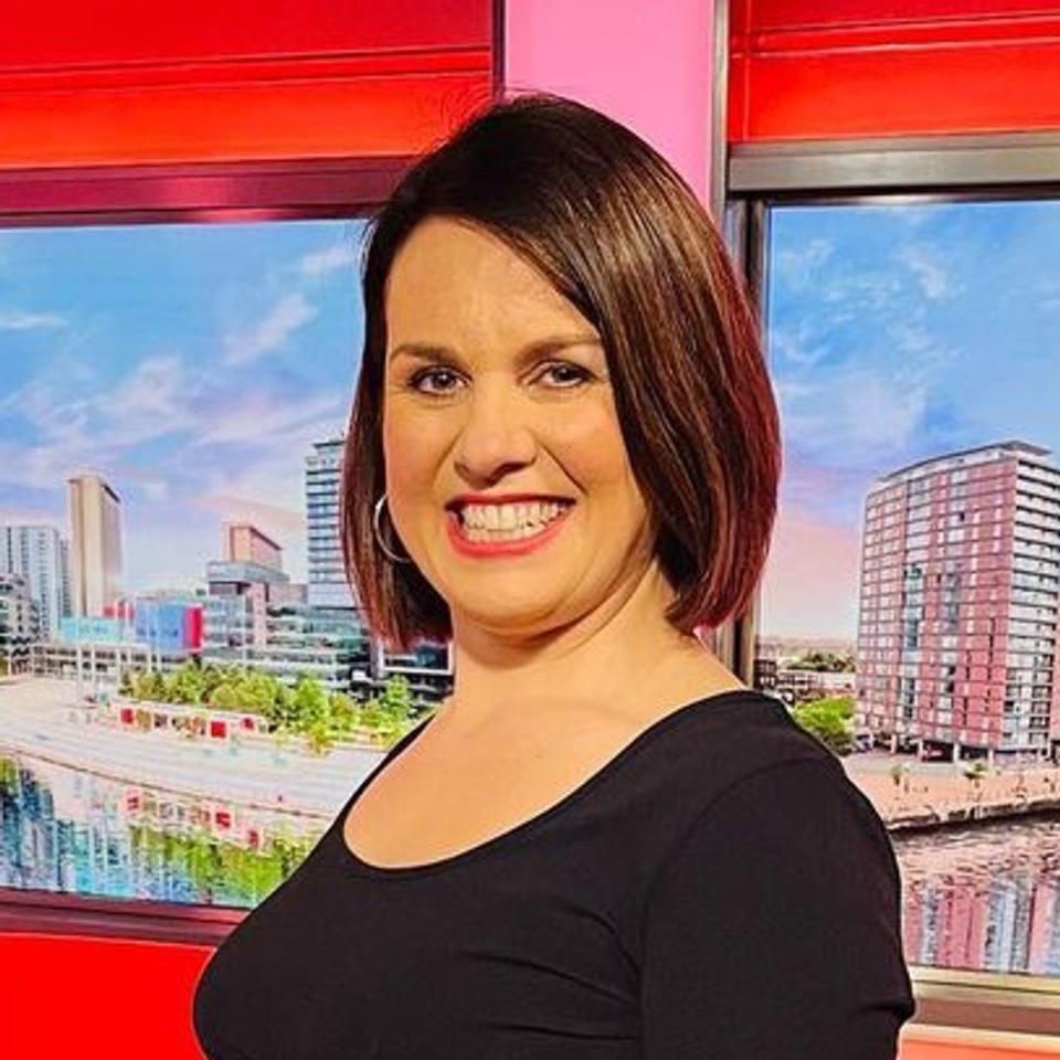 BBC Breakfast's Nina Warhurst just recycled wedding mini dress - wait 'til you see her red hot heels