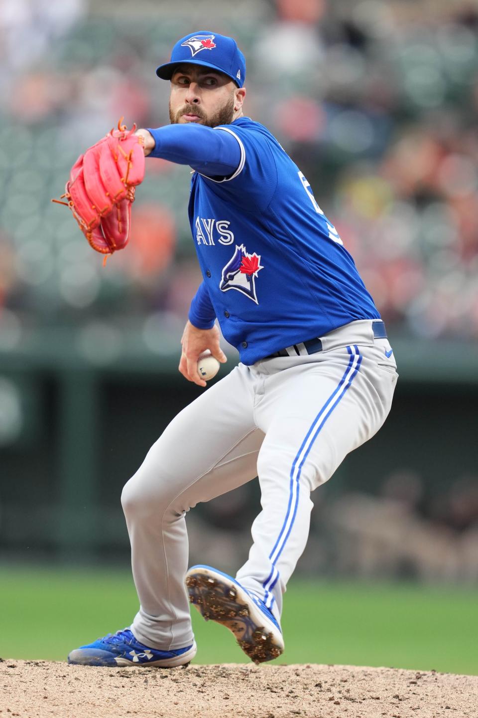 Blue Jays pitcher Anthony Bass is in his 12th season as a major league pitcher.