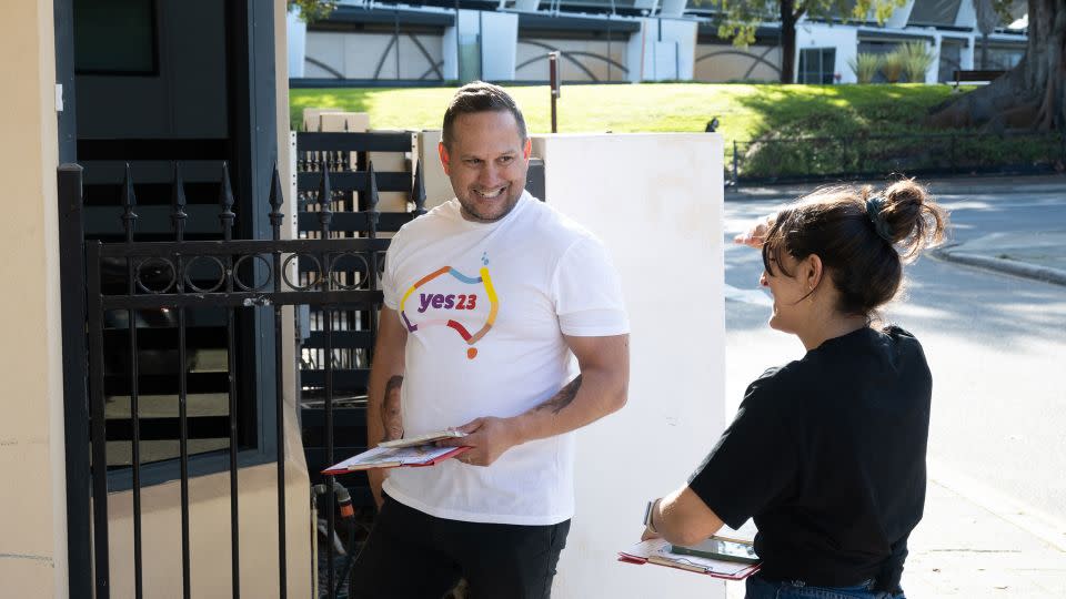 Daniel Morrison-Bird has been door-knocking for months in Perth, Western Australia to convince people to vote Yes. - Courtesy Wungening Aboriginal Corporation