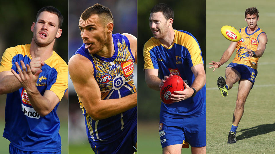 Pictured here, returning Eagles quartet Jack Redden, Luke Shuey, Jeremy McGovern, and Jamie Cripps.