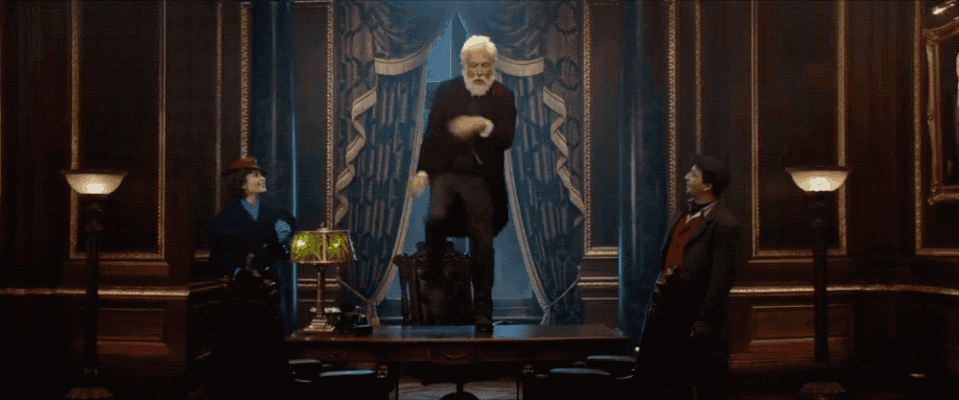 A surprisingly spry Dick Van Dyke is back as a new character in <em>Mary Poppins Returns</em>. (GIF: Disney)