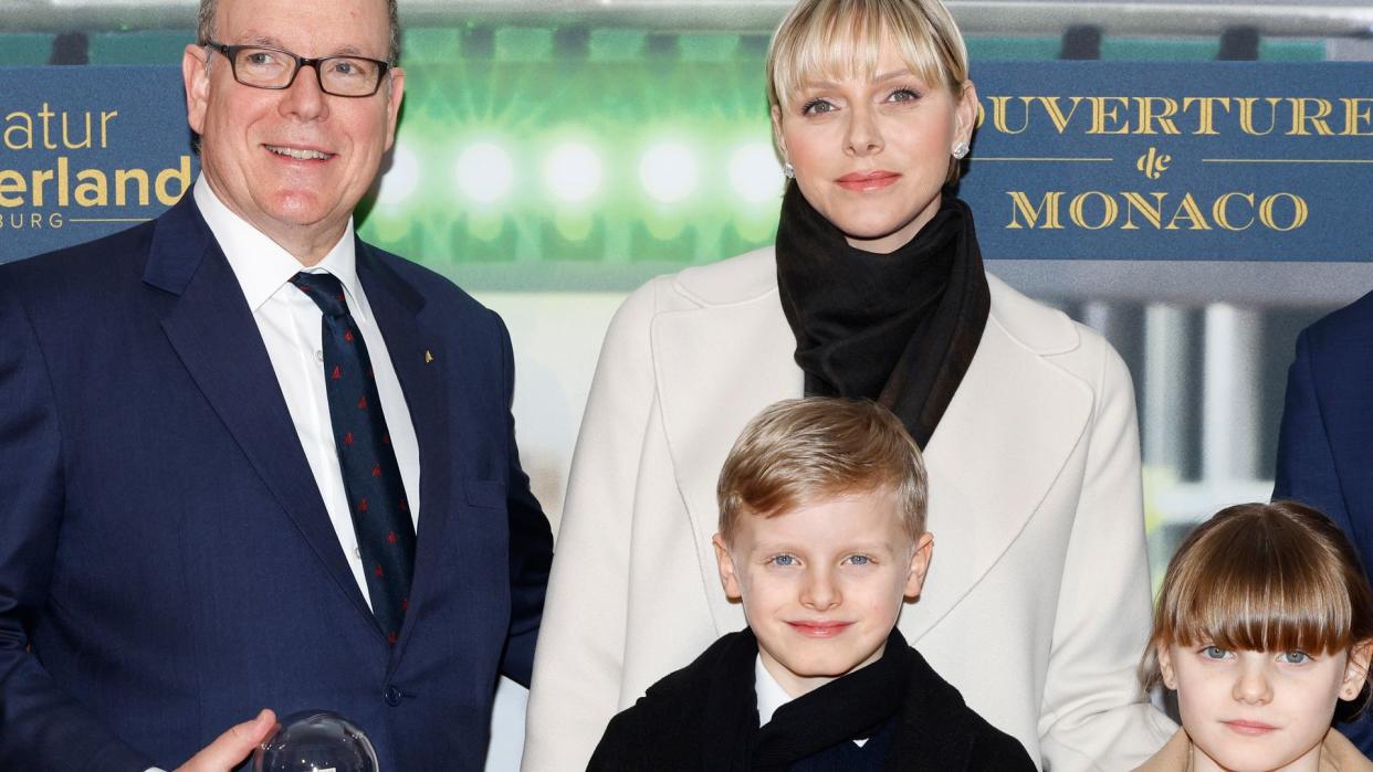 Princess Charlene of Monaco, Prince Jacques of Monaco, Princess Gabriella of Monaco and Frederik Braun attend The Opening of The Monaco Model Building Section at Miniatur Wunderland